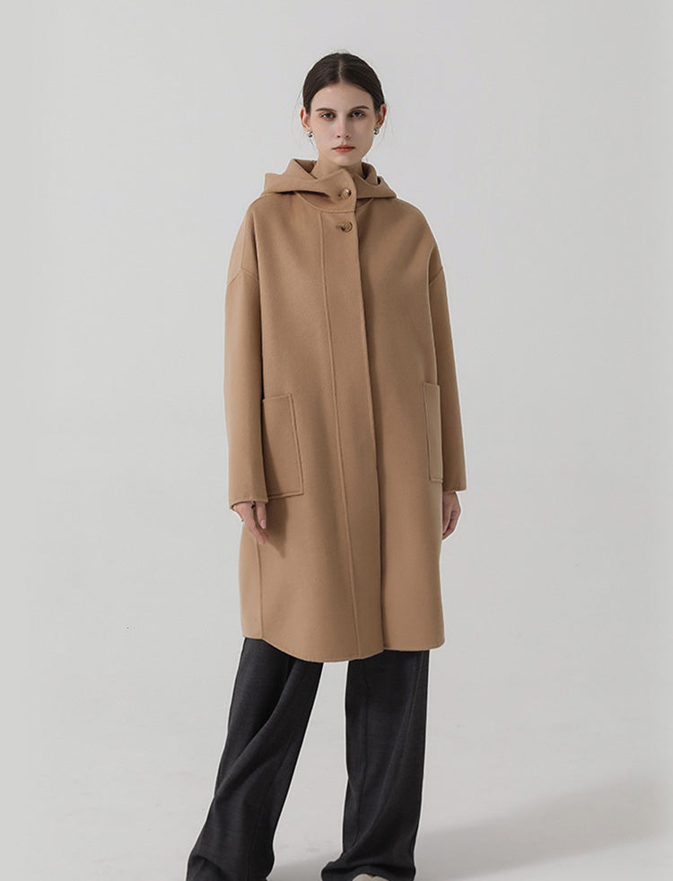 Seraphina Hooded Long Wool Coat