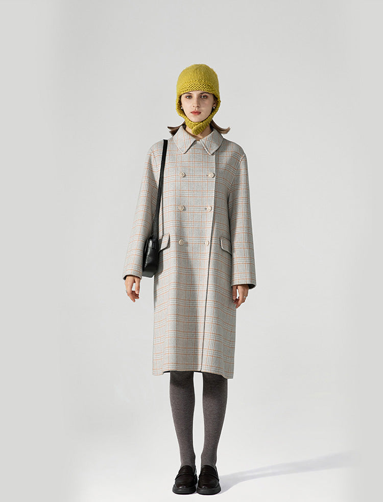 Lillian Plaid Wool Coat