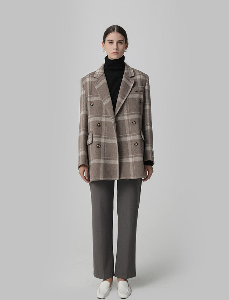 Nora Plaid Wool Coat